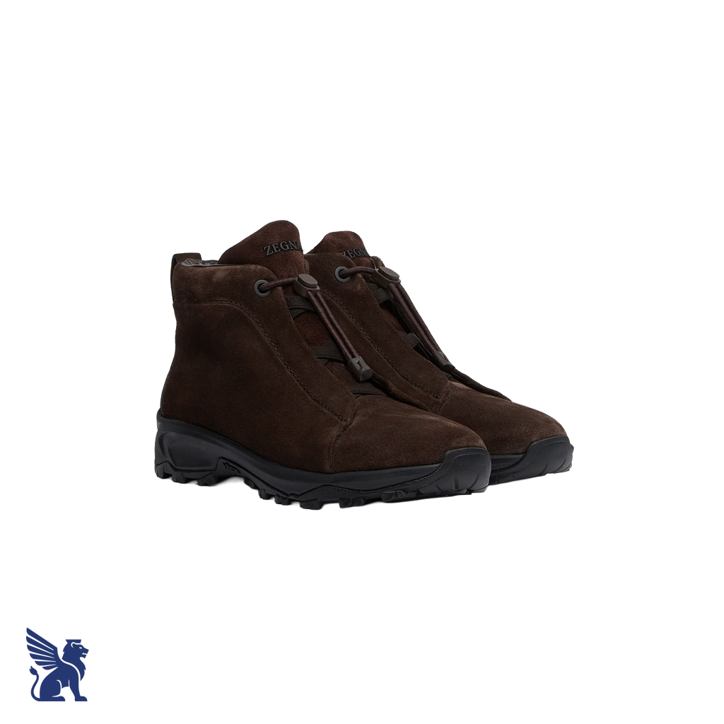 Zegna Triple Stitch Vetta – Dark Brown Suede
